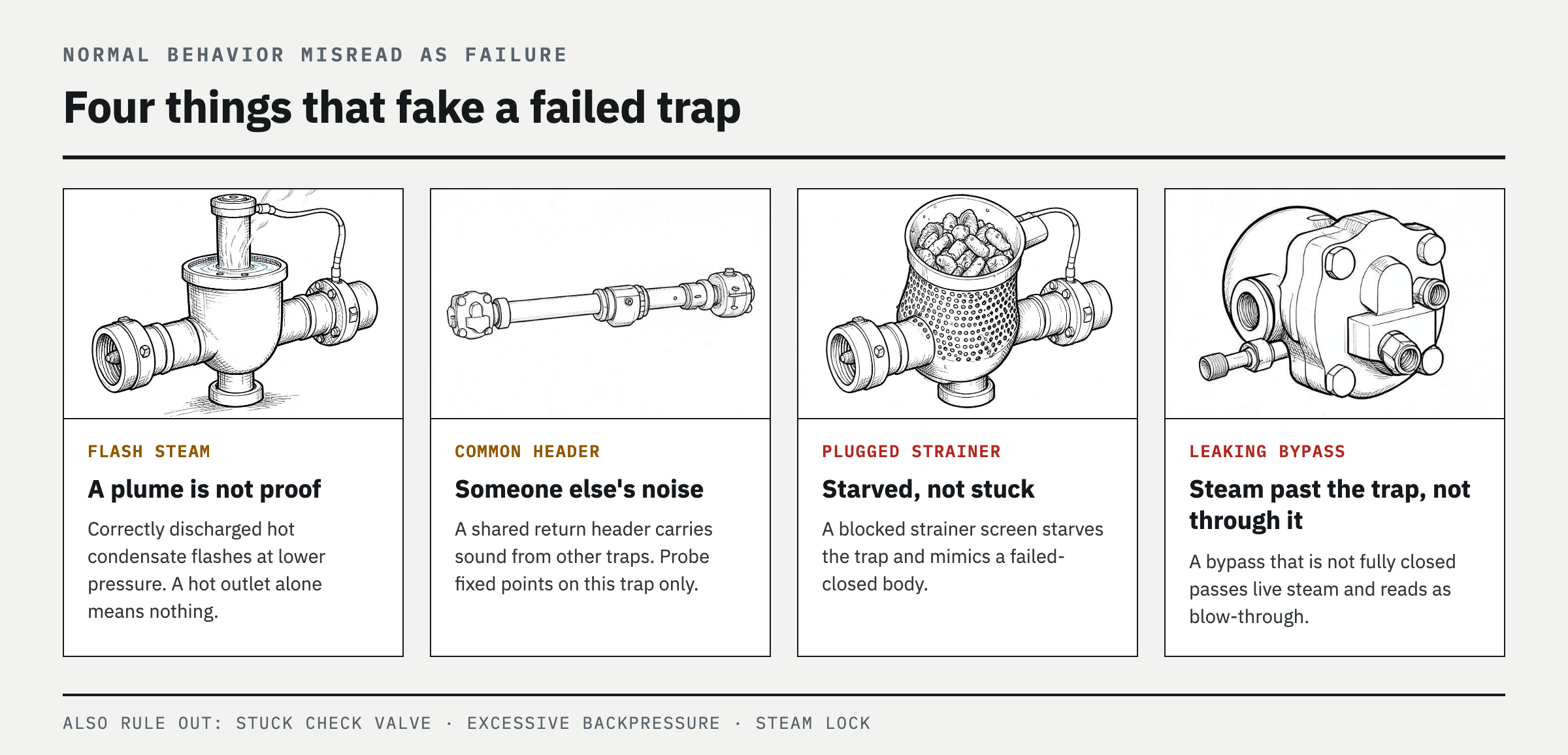 Common mistakes — do not misread normal conditions as failures